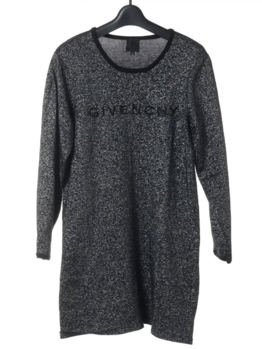 Givenchy Cotton Polyester Knit Dress Black × Silver